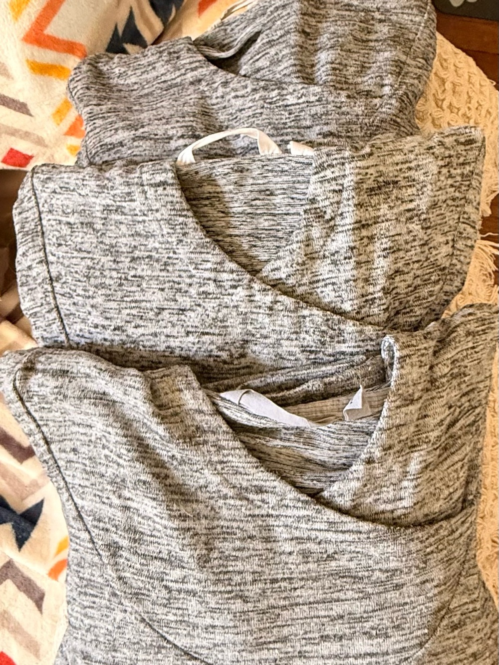Athleta 3 Batwing & Robin Heather Gray Knit Hoodies Pullovers, Set of 3